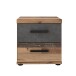Nachtkommode >WINNIE< 2 Schübe, Old-Wood Vintage / Betonoptik - 37,7x38,6x34,8cm (B/H/T)
