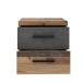 Nachtkommode >WINNIE< 2 Schübe, Old-Wood Vintage / Betonoptik - 37,7x38,6x34,8cm (B/H/T)