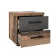 Nachtkommode >WINNIE< 2 Schübe, Old-Wood Vintage / Betonoptik - 37,7x38,6x34,8cm (B/H/T)