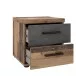 Nachtkommode >WINNIE< 2 Schübe, Old-Wood Vintage / Betonoptik - 37,7x38,6x34,8cm (B/H/T)
