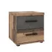 Nachtkommode >WINNIE< 2 Schübe, Old-Wood Vintage / Betonoptik - 37,7x38,6x34,8cm (B/H/T)