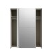Schiebetürenschrank >Schach & Matt< Weiss / Spiegel - 150,1x190,5x61,2 (BxHxT)