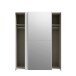 Schiebetürenschrank >Schach & Matt< Weiss / Spiegel - 150,1x190,5x61,2 (BxHxT)