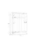 Schiebetürenschrank >Schach & Matt< Weiss / Spiegel - 150,1x190,5x61,2 (BxHxT)