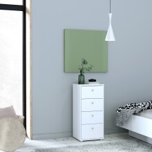 Hochkommode >TEMPRA2< 4 Schubladen, in Weiss - 38,6x85,5x34,8cm (BxHxT)