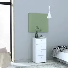 Hochkommode >TEMPRA2< 4 Schubladen, in Weiss -...
