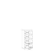 Hochkommode >TEMPRA2< 4 Schubladen, in Weiss - 38,6x85,5x34,8cm (BxHxT)