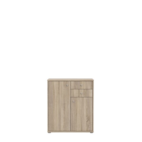 Kommode >TEMPRA2< 2 Türen, 2 Schübe, Sonoma Eiche Dekor - 73,7x85,5x34,8cm (BxHxT)