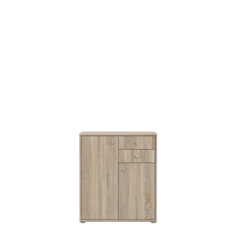 Kommode >TEMPRA2< 2 Türen, 2 Schübe, Sonoma Eiche Dekor - 73,7x85,5x34,8cm (BxHxT)
