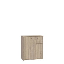 Kommode >TEMPRA2< 2 Türen, 2 Schübe, Sonoma Eiche Dekor - 73,7x85,5x34,8cm (BxHxT)
