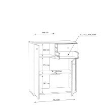 Kommode >TEMPRA2< 2 Türen, 2 Schübe, Sonoma Eiche Dekor - 73,7x85,5x34,8cm (BxHxT)