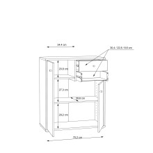 Kommode >TEMPRA2< 2 Türen, 2 Schübe, Artisan Eiche Dekor - 73,7x85,5x34,8cm (BxHxT)