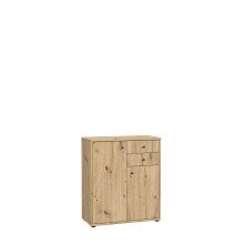 Kommode >TEMPRA2< 2 Türen, 2 Schübe, Artisan Eiche Dekor - 73,7x85,5x34,8cm (BxHxT)