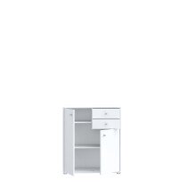 Kommode >TEMPRA2< 2 Türen, 2 Schübe, in Weiss - 73,7x85,5x34,8cm (BxHxT)