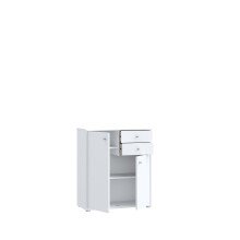 Kommode >TEMPRA2< 2 Türen, 2 Schübe, in Weiss - 73,7x85,5x34,8cm (BxHxT)