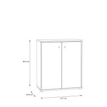 Kommode >TEMPRA2< 2 Türen, 2 Böden, Artisan Eiche Dekor - 73,7x85,5x34,8cm (BxHxT)