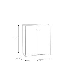 Kommode >TEMPRA2< 2 Türen, 2 Böden, Artisan Eiche Dekor - 73,7x85,5x34,8cm (BxHxT)