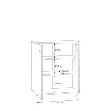 Kommode >TEMPRA2< 2 Türen, 2 Böden, Artisan Eiche Dekor - 73,7x85,5x34,8cm (BxHxT)