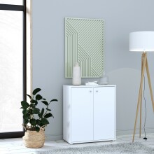 Kommode >TEMPRA2< 2 Türen, 2 Böden, in Weiss - 73,7x85,5x34,8cm (BxHxT)