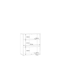 Kommode >TEMPRA2< 2 Türen, 2 Böden, in Weiss - 73,7x85,5x34,8cm (BxHxT)