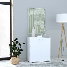 Kommode >TEMPRA2< 2 Türen, 2 Böden, in Weiss - 73,7x85,5x34,8cm (BxHxT)