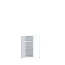 Kommode >TEMPRA2< 2 Türen, 2 Böden, in Weiss - 73,7x85,5x34,8cm (BxHxT)