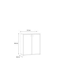 Kommode >TEMPRA2< 2 Türen, 2 Böden, in Weiss - 73,7x85,5x34,8cm (BxHxT)