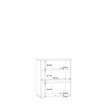 Kommode >TEMPRA2< 2 Türen, 2 Böden, in Weiss - 73,7x85,5x34,8cm (BxHxT)