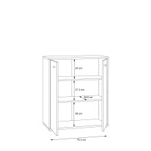 Kommode >TEMPRA2< 2 Türen, 2 Böden, Sonoma Eiche Dekor - 73,7x85,5x34,8cm (BxHxT)