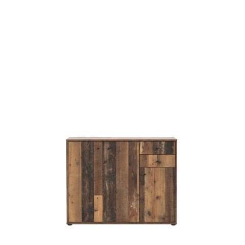 Sideboard >TEMPRA2< 3 Türen, 2 Schübe, Old-Wood Vintage Dekor - 108,8x85,5x34,8cm (BxHxT)