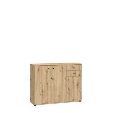 Sideboard >TEMPRA2< 3 Türen, 2 Schübe, Artisan Eiche Dekor - 108,8x85,5x34,8cm (BxHxT)