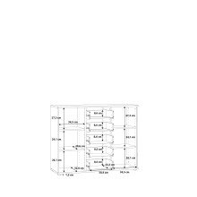 Sideboard >TEMPRA2< 2 Türen, 5 Schübe, in Weiss - 108,8x85,5x34,8cm (BxHxT)