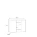 Sideboard >TEMPRA2< 2 Türen, 5 Schübe, in Weiss - 108,8x85,5x34,8cm (BxHxT)