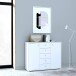 Sideboard >TEMPRA2< 2 Türen, 5 Schübe, in Weiss - 108,8x85,5x34,8cm (BxHxT)