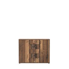 Sideboard >TEMPRA2< 2 Türen, 5 Schübe, Old-Wood Vintage Dekor - 108,8x85,5x34,8cm (BxHxT)