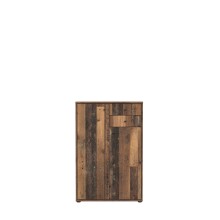 Hochkommode >TEMPRA2< 2 Türen, 2 Schübe, Old-Wood Vintage Dekor - 73,7x111,1x34,8cm (BxHxT)