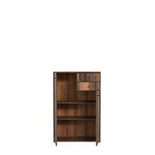 Hochkommode >TEMPRA2< 2 Türen, 2 Schübe, Old-Wood Vintage Dekor - 73,7x111,1x34,8cm (BxHxT)