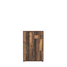Hochkommode >TEMPRA2< 2 Türen, 2 Schübe, Old-Wood Vintage Dekor - 73,7x111,1x34,8cm (BxHxT)