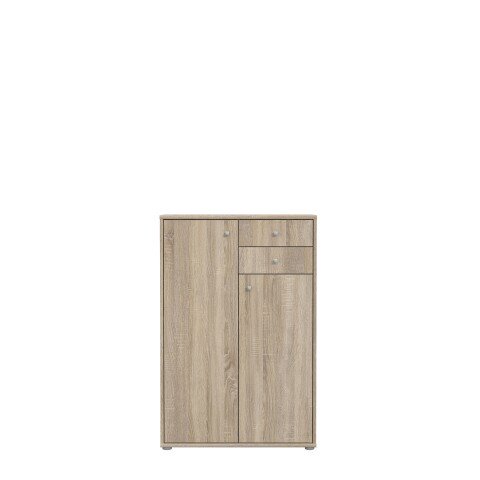 Hochkommode >TEMPRA2< 2 Türen, 2 Schübe, Sonoma Eiche Dekor - 73,7x111,1x34,8cm (BxHxT)