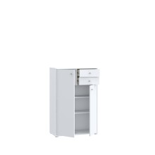 Hochkommode >TEMPRA2< 2 Türen, 2 Schübe, in Weiss - 73,7x111,1x34,8cm (BxHxT)