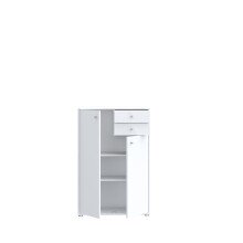 Hochkommode >TEMPRA2< 2 Türen, 2 Schübe, in Weiss - 73,7x111,1x34,8cm (BxHxT)