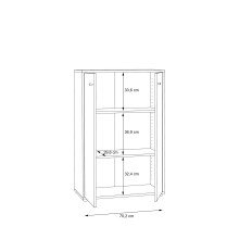 Hochkommode >TEMPRA2< 2 Türen, 2 Böden, in Artisan Eiche Dekor - 73,7x111,1x34,8cm (BxHxT)