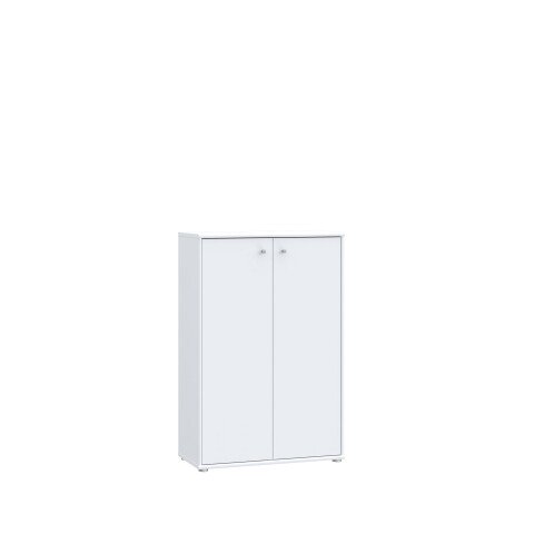 Hochkommode >TEMPRA2< 2 Türen, 2 Schübe, in Weiss - 73,7x111,1x34,8cm (BxHxT)