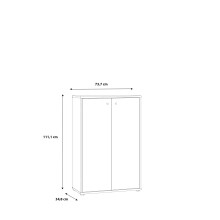 Hochkommode >TEMPRA2< 2 Türen, 2 Schübe, in Weiss - 73,7x111,1x34,8cm (BxHxT)