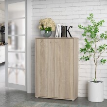 Hochkommode >TEMPRA2< 2 Türen, 2 Böden, Sonoma Eiche Dekor - 73,7x111,1x34,8cm (BxHxT)