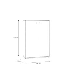 Hochkommode >TEMPRA2< 2 Türen, 2 Böden, Sonoma Eiche Dekor - 73,7x111,1x34,8cm (BxHxT)