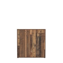 Sideboard >TEMPRA2< 3 Türen, 2 Schübe, Old-Wood Vintage Dekor - 108,8x111,1x34,8cm (BxHxT)