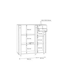 Sideboard >TEMPRA2< 3 Türen, 2 Schübe, Old-Wood Vintage Dekor - 108,8x111,1x34,8cm (BxHxT)