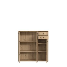 Sideboard >TEMPRA2< 3 Türen, 2 Schübe, Artisan Eiche Dekor - 108,8x111,1x34,8cm (BxHxT)