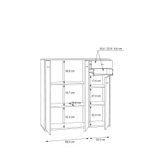 Sideboard >TEMPRA2< 3 Türen, 2 Schübe, Artisan Eiche Dekor - 108,8x111,1x34,8cm (BxHxT)